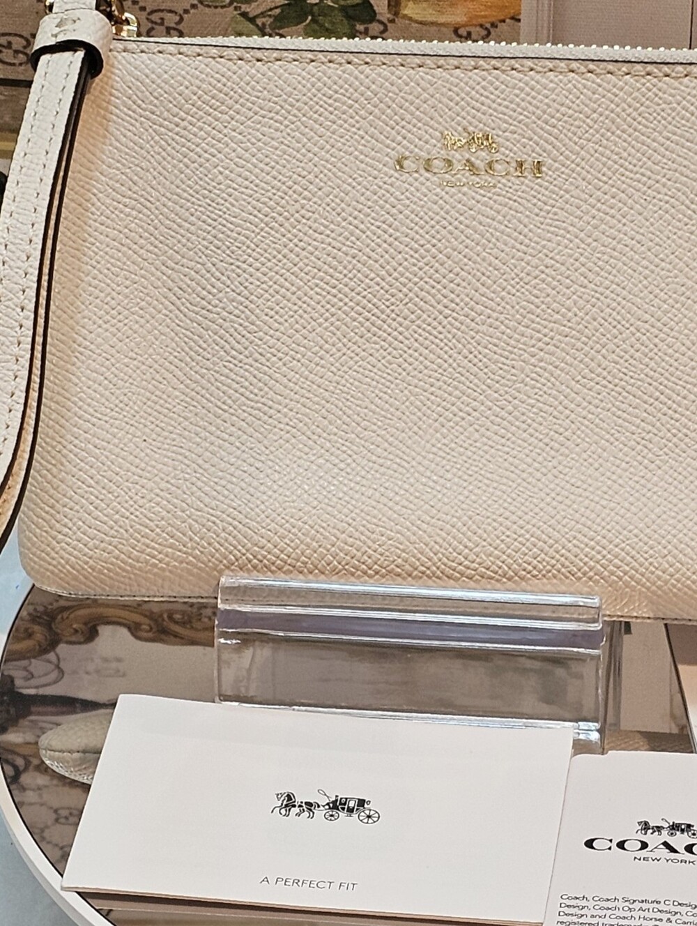 Coach Chalk Cross-Grain Leather Wristlet - Picture 4 of 16